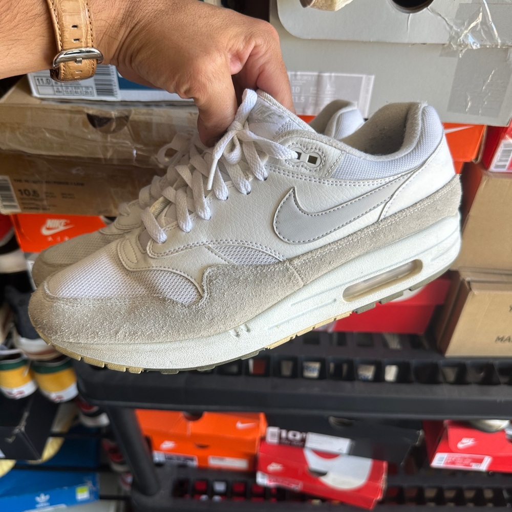 Nike Air Max 1  White Platinum Grey Sneakers 11